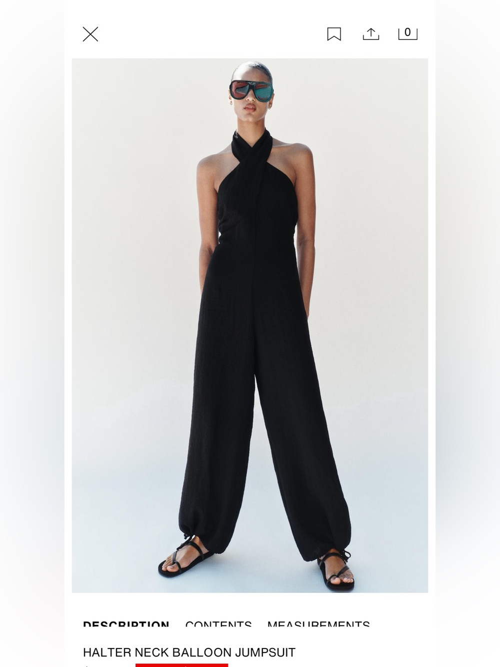 Zara Black Halter Neck Balloon Jumpsuit
